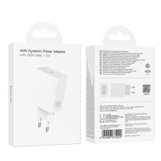 Мережевий зарядний пристрій Hoco C162A Source GaN PD40W