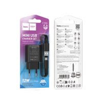 Мережевий зарядний пристрій Hoco C134A Solid 2.4A Micro