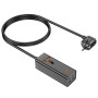 Мережевий подовжувач Hoco AC10A Barry PD65W на 1 розетку + 2Type-C+2USB 1.5m