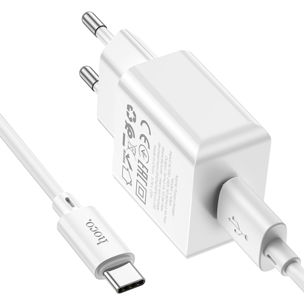 Мережевий зарядний пристрій Hoco C106A Leisure 10.5W Type-C