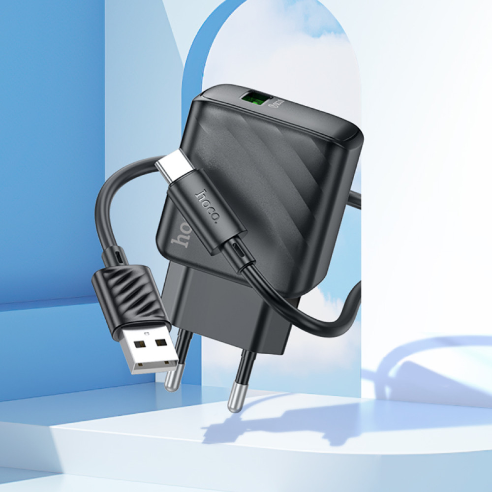 Мережевий зарядний пристрій Hoco CS21A Rich QC3.0 Type-C