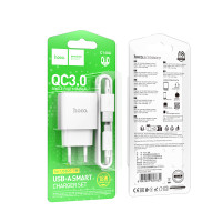 Мережевий зарядний пристрій Hoco C140A Smart QC3.0 Type-C