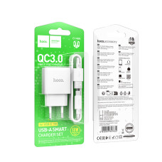 Мережевий зарядний пристрій Hoco C140A Smart QC3.0 Type-C