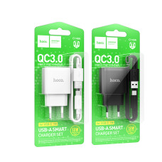 Мережевий зарядний пристрій Hoco C140A Smart QC3.0 Type-C