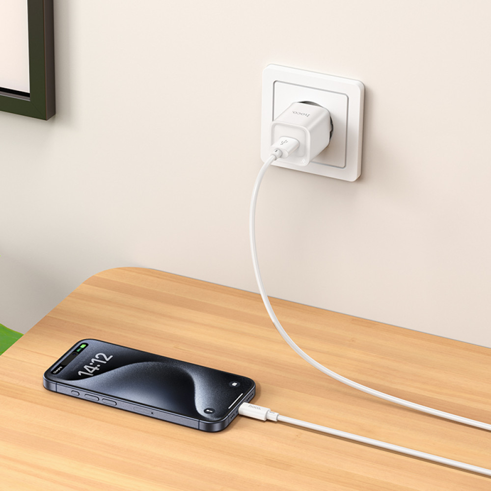 Мережевий зарядний пристрій Hoco C145A Charm QC3.0 Type-C