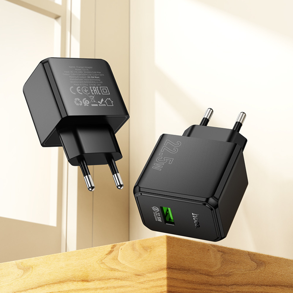 Мережевий зарядний пристрій Hoco CS17A Wish multi-protocol 22.5W Type-C