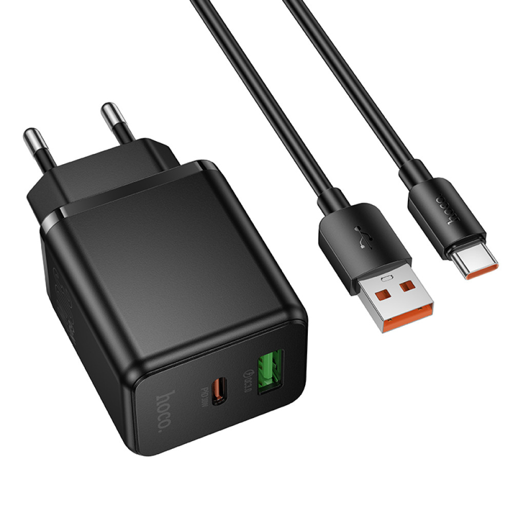 Мережевий зарядний пристрій Hoco C157A Smart multi-protocol GaN PD30W+QC3.0 Type-C