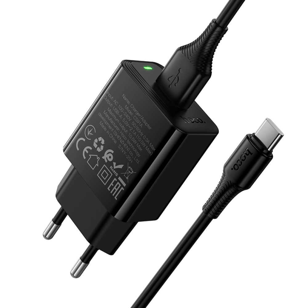 Мережевий зарядний пристрій Hoco CS91A Leader 10.5W Type-C