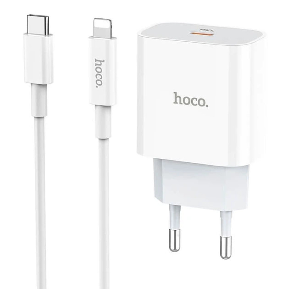 Мережевий зарядний пристрій Hoco C76A Plus sourse PD20W Type-C to Lightning