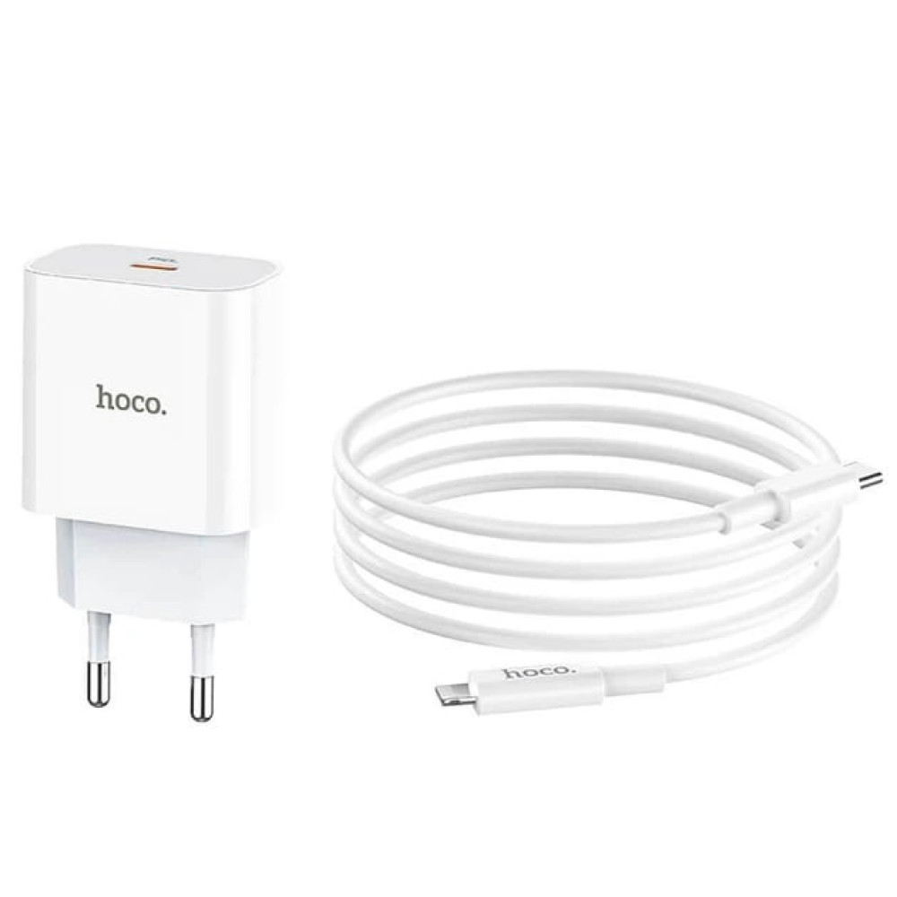 Мережевий зарядний пристрій Hoco C76A Plus sourse PD20W Type-C to Lightning