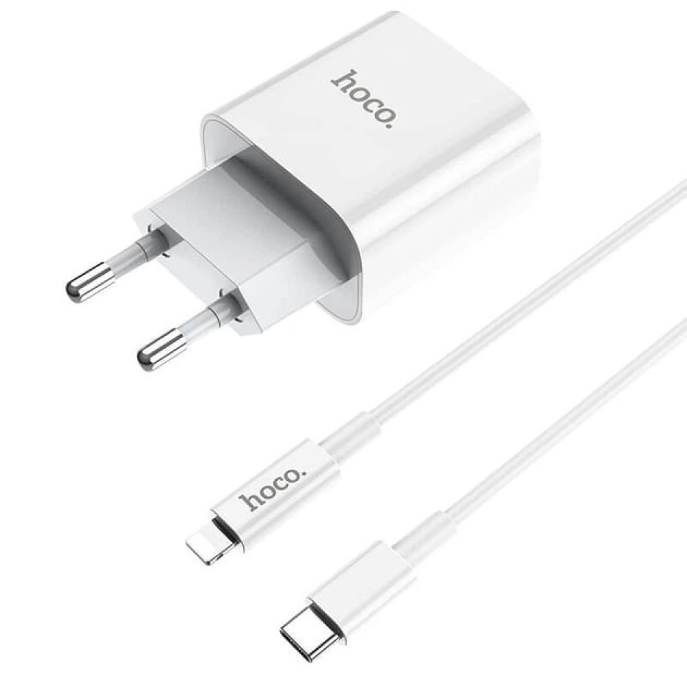 Мережевий зарядний пристрій Hoco C76A Plus sourse PD20W Type-C to Lightning