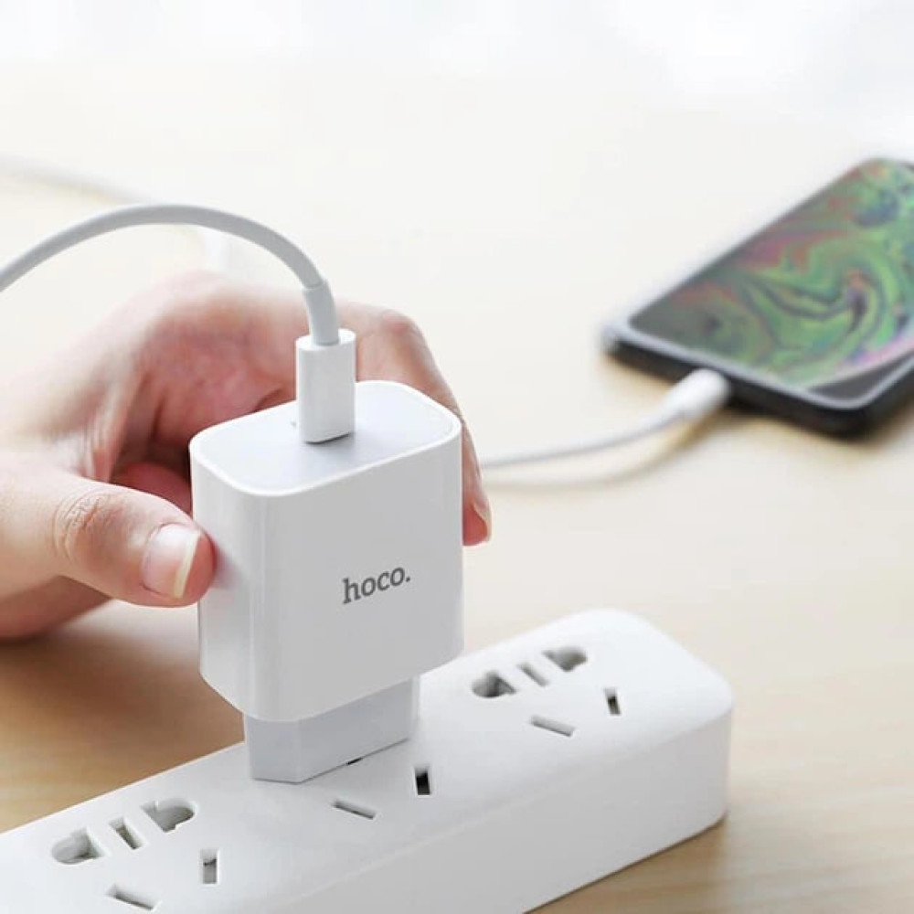 Мережевий зарядний пристрій Hoco C76A Plus sourse PD20W Type-C to Lightning