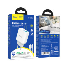 Мережевий зарядний пристрій Hoco C105A Stage PD20W+QC3.0 Type-C to Lightning Мережевий зарядний пристрій Hoco C105A Stage PD20W+QC3.0 Type-C to Lightning