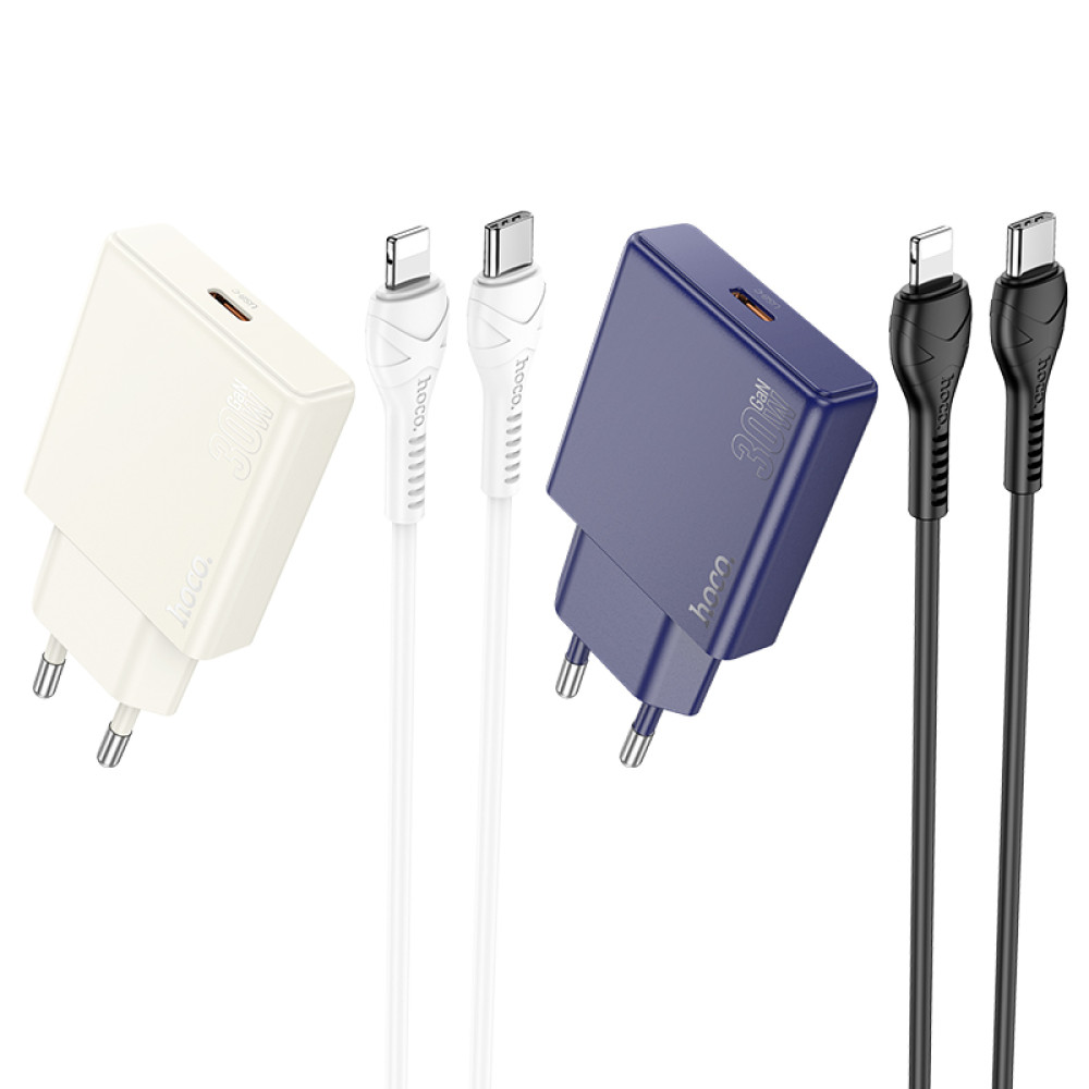 Мережевий зарядний пристрій Hoco N44 Biscuit PD30W Type-C to Lightning