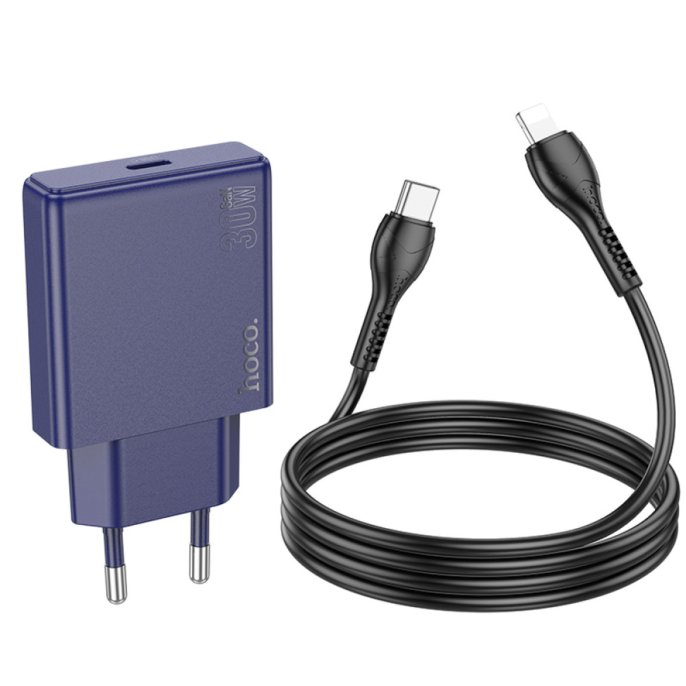 Мережевий зарядний пристрій Hoco N44 Biscuit PD30W Type-C to Lightning