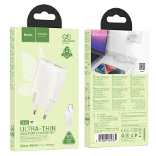Мережевий зарядний пристрій Hoco N45 Biscuit PD30W+QC3.0 Type-C to Lightning
