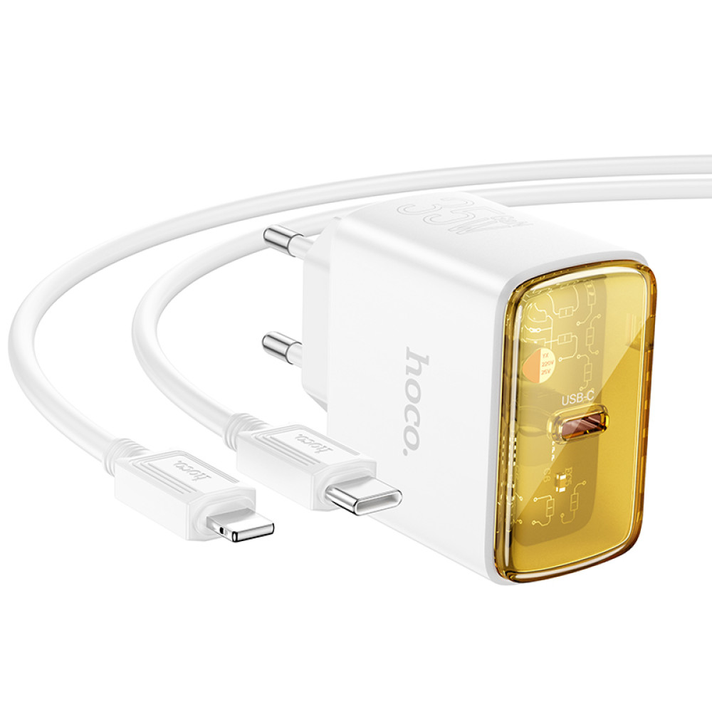 Мережевий зарядний пристрій Hoco CS41A Smart PD35W Type-C to Lightning