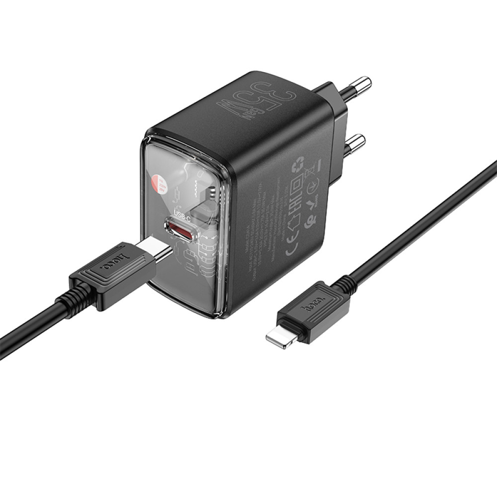 Мережевий зарядний пристрій Hoco CS41A Smart PD35W Type-C to Lightning