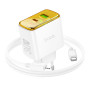 Мережевий зарядний пристрій Hoco CS42A Smart PD30W+QC3.0 Type-C to Lightning