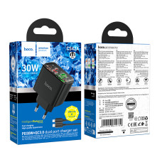 Мережевий зарядний пристрій Hoco CS42A Smart PD30W+QC3.0 Type-C to Lightning