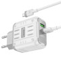 Мережевий зарядний пристрій Hoco C136A Rock PD45W+QC3.0 Type-C to Lightning
