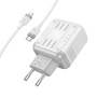 Мережевий зарядний пристрій Hoco C136A Rock PD45W+QC3.0 Type-C to Lightning