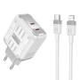 Мережевий зарядний пристрій Hoco C137A Rock PD45W+QC3.0 Type-C to Lightning