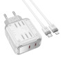Мережевий зарядний пристрій Hoco C137A Rock PD45W+QC3.0 Type-C to Lightning