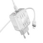 Мережевий зарядний пристрій Hoco C137A Rock PD45W+QC3.0 Type-C to Lightning