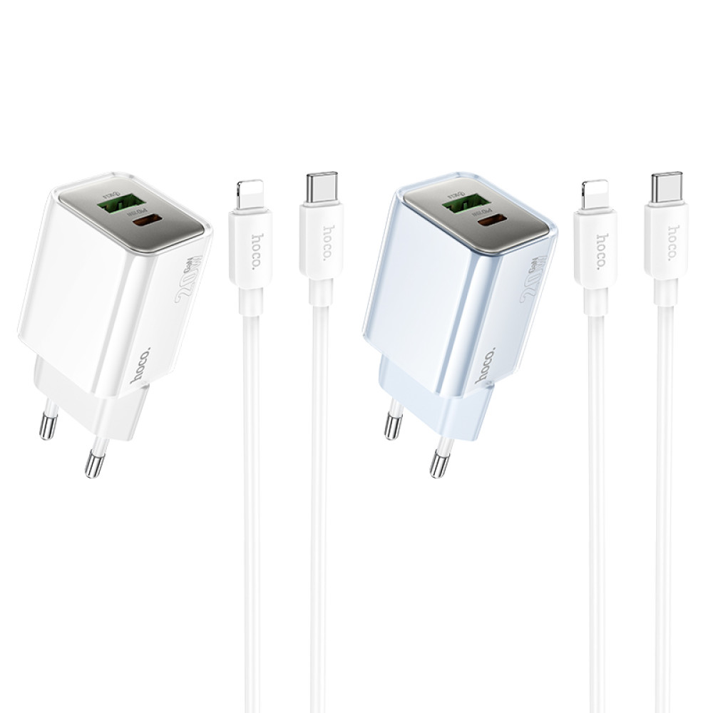 Мережевий зарядний пристрій Hoco N46 Glorious PD20W+QC3.0 Type-C to Lightning