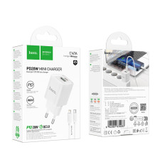 Мережевий зарядний пристрій Hoco C147A Charm PD20W+QC3.0 Type-C to Lightning