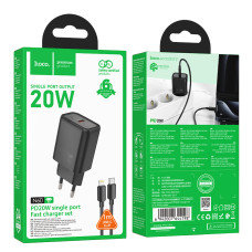 Мережевий зарядний пристрій Hoco N60 Gentle GaN PD20W Type-C to Lightning
