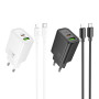 Мережевий зарядний пристрій Hoco N61 Gentle GaN PD20W+QC3.0 Type-C to Lightning