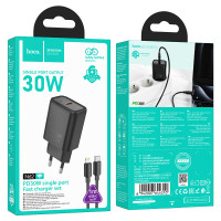 Мережевий зарядний пристрій Hoco N62 Gentle GaN PD30W Type-C to Lightning
