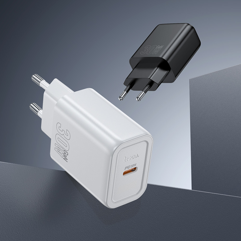 Мережевий зарядний пристрій Hoco N62 Gentle GaN PD30W Type-C to Lightning