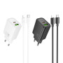 Мережевий зарядний пристрій Hoco N63 Gentle GaN PD30W+QC3.0 Type-C to Lightning