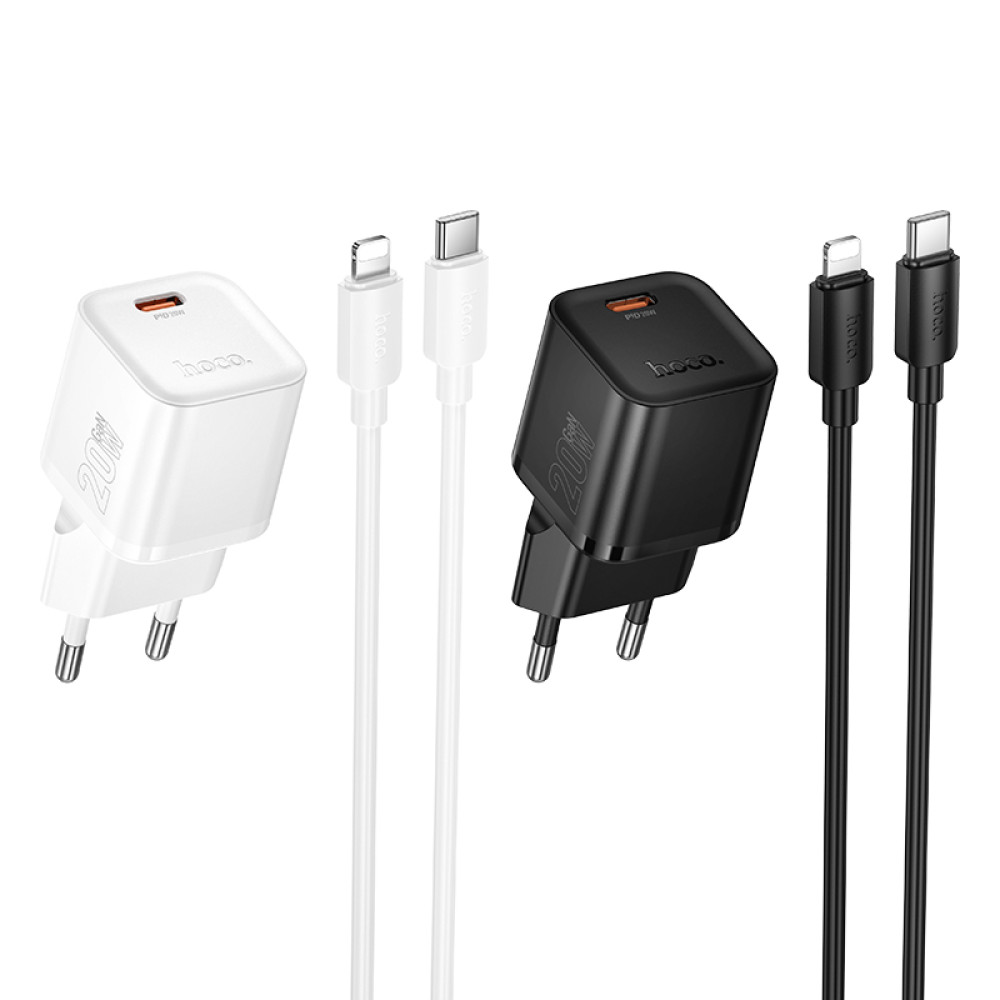 Мережевий зарядний пристрій Hoco N64 Ingenious GaN PD20W Type-C to Lightning