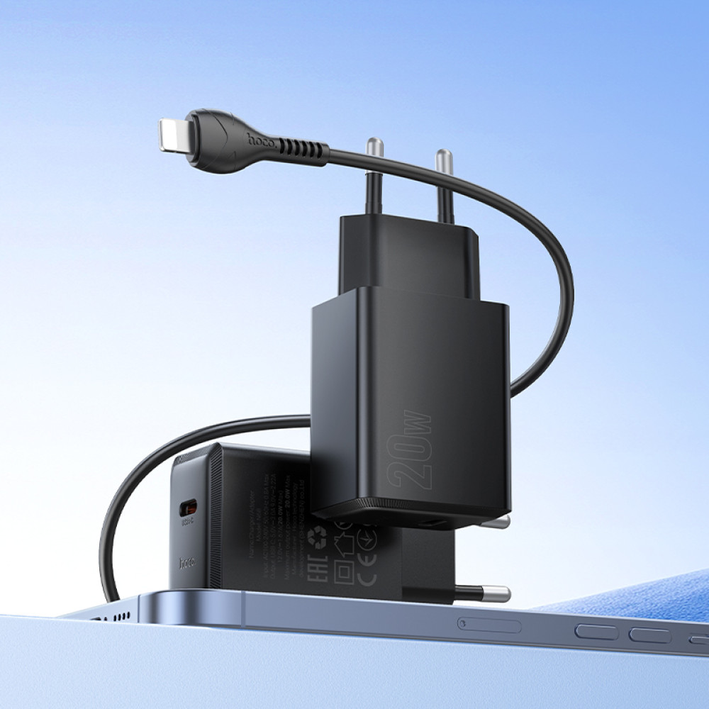 Мережевий зарядний пристрій Hoco N68 Nuevo PD20W Type-C to Lightning