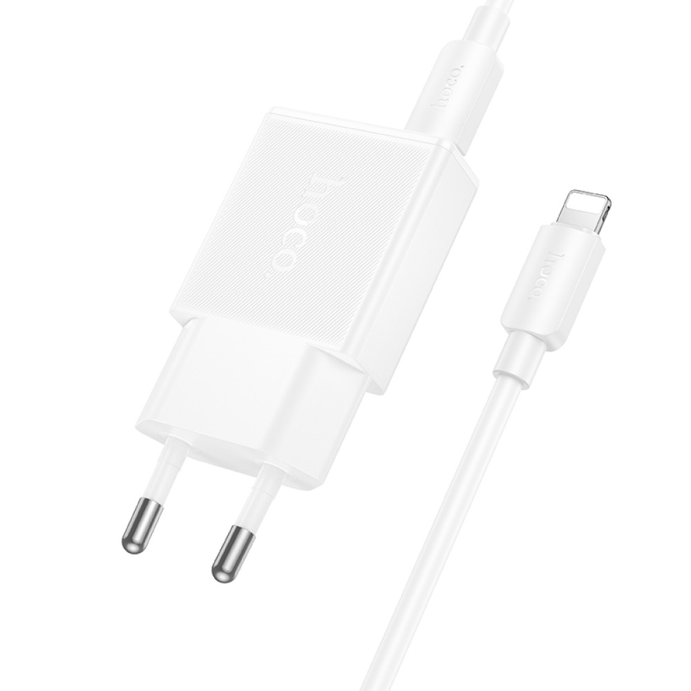 Мережевий зарядний пристрій Hoco N73 Speed PD20W+QC3.0 GaN Type-C to Lightning ultra-thin