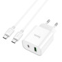 Мережевий зарядний пристрій Hoco C80A Plus PD20W+QC3.0 Type-C to Type-C 