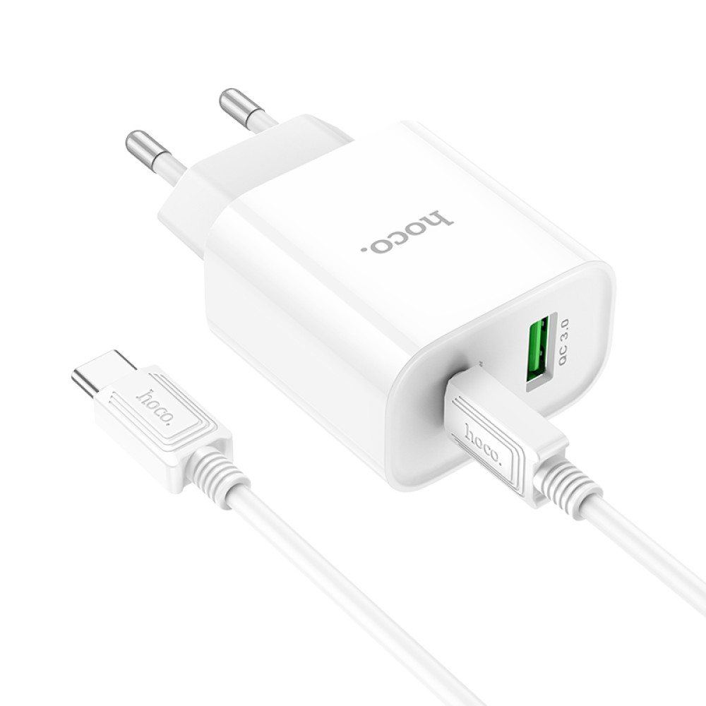 Мережевий зарядний пристрій Hoco C80A Plus PD20W+QC3.0 Type-C to Type-C 