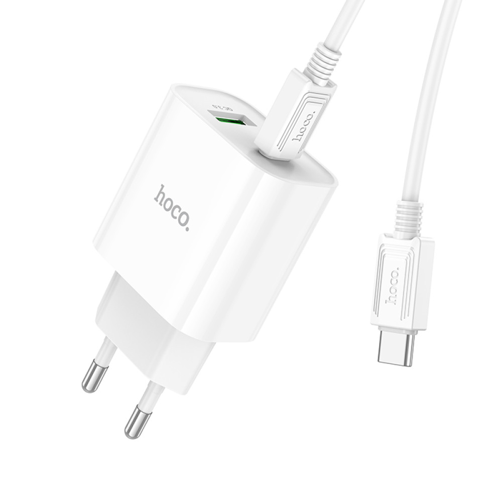 Мережевий зарядний пристрій Hoco C80A Plus PD20W+QC3.0 Type-C to Type-C 
