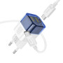 Мережевий зарядний пристрій Hoco C125A Transparent tribute PD20W Type-C to Type-C