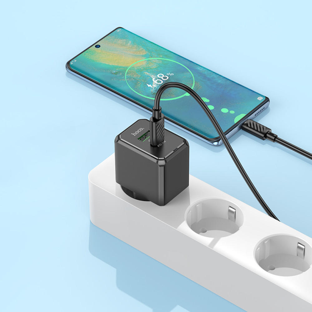 Мережевий зарядний пристрій Hoco CS14A Ocean PD20W+QC3.0 Type-C to Type-C