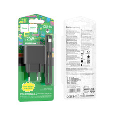 Мережевий зарядний пристрій Hoco CS14A Ocean PD20W+QC3.0 Type-C to Type-C