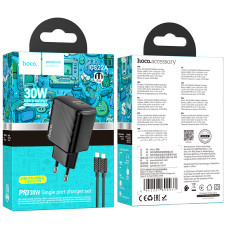 Мережевий зарядний пристрій Hoco CS22A Value PD30W Type-C to Type-C