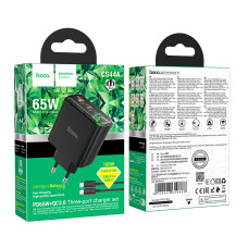 Мережевий зарядний пристрій Hoco CS44A Smart PD65W Type-C to Type-C