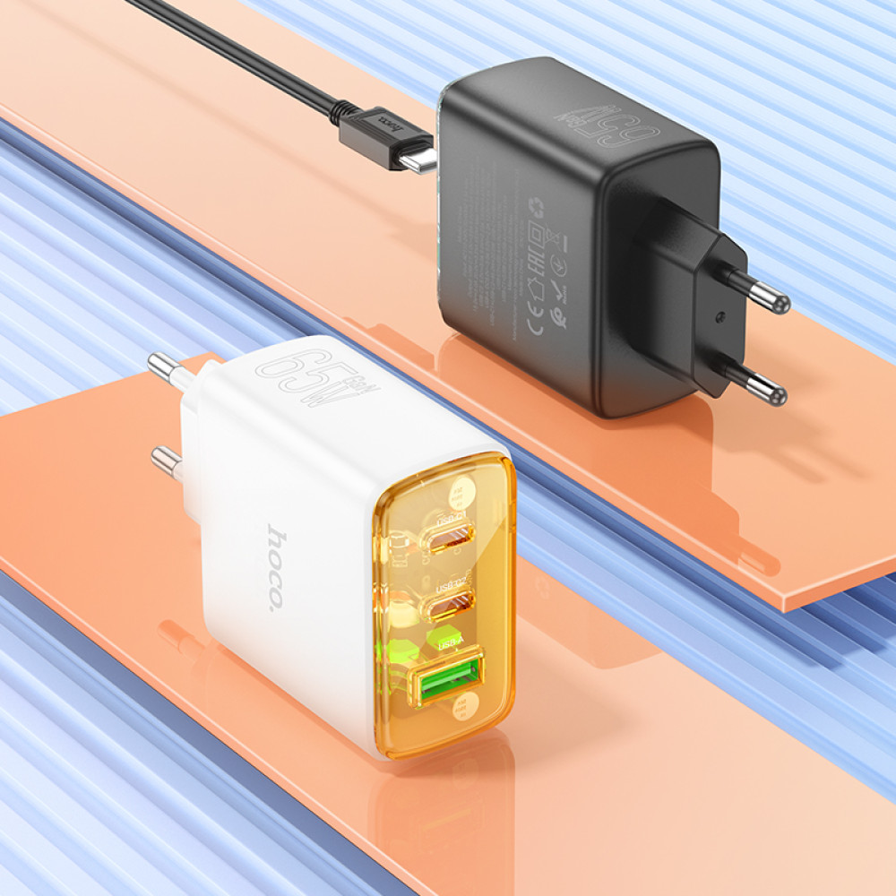 Мережевий зарядний пристрій Hoco CS44A Smart PD65W Type-C to Type-C