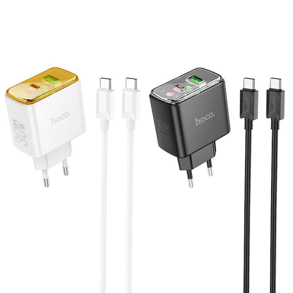 Мережевий зарядний пристрій Hoco CS42A Smart PD30W+QC3.0 Type-C to Type-C