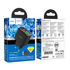 Мережевий зарядний пристрій Hoco CS42A Smart PD30W+QC3.0 Type-C to Type-C